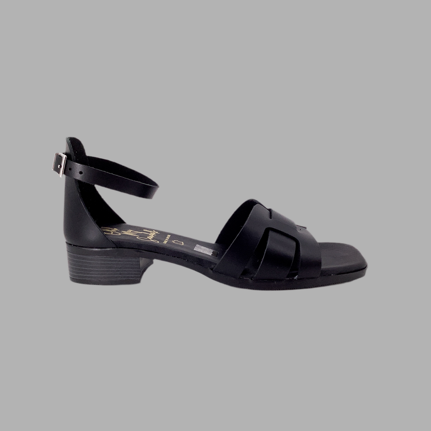 Oh! My Sandals 5601 Black Cowhide Smooth