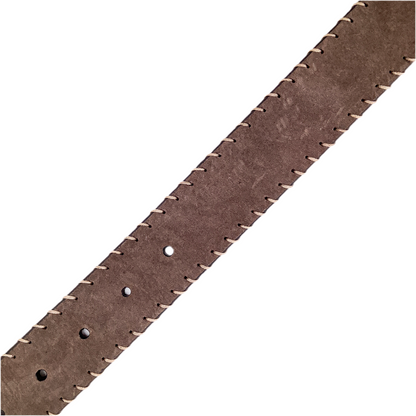 Leather Belt Threaded Dark Brown